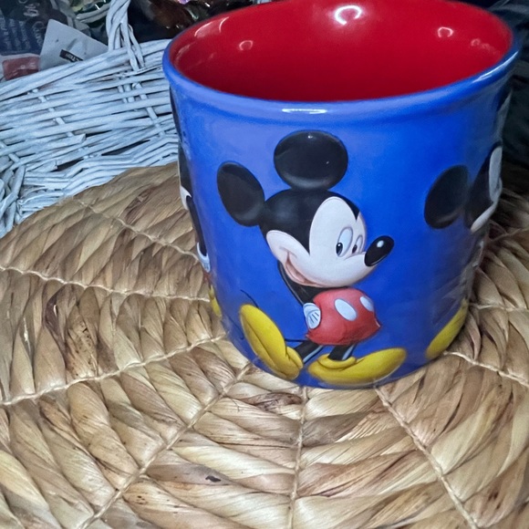 Disney Mickey Mouse 3D Sculpted Blue And Red Ceramic Coffee Tea Mug - Picture 3 of 6